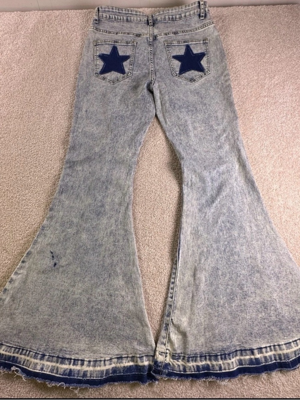 Altard State Jeans Womens L *30x32* Blue Bell Bottom Flare High Rise Light Star